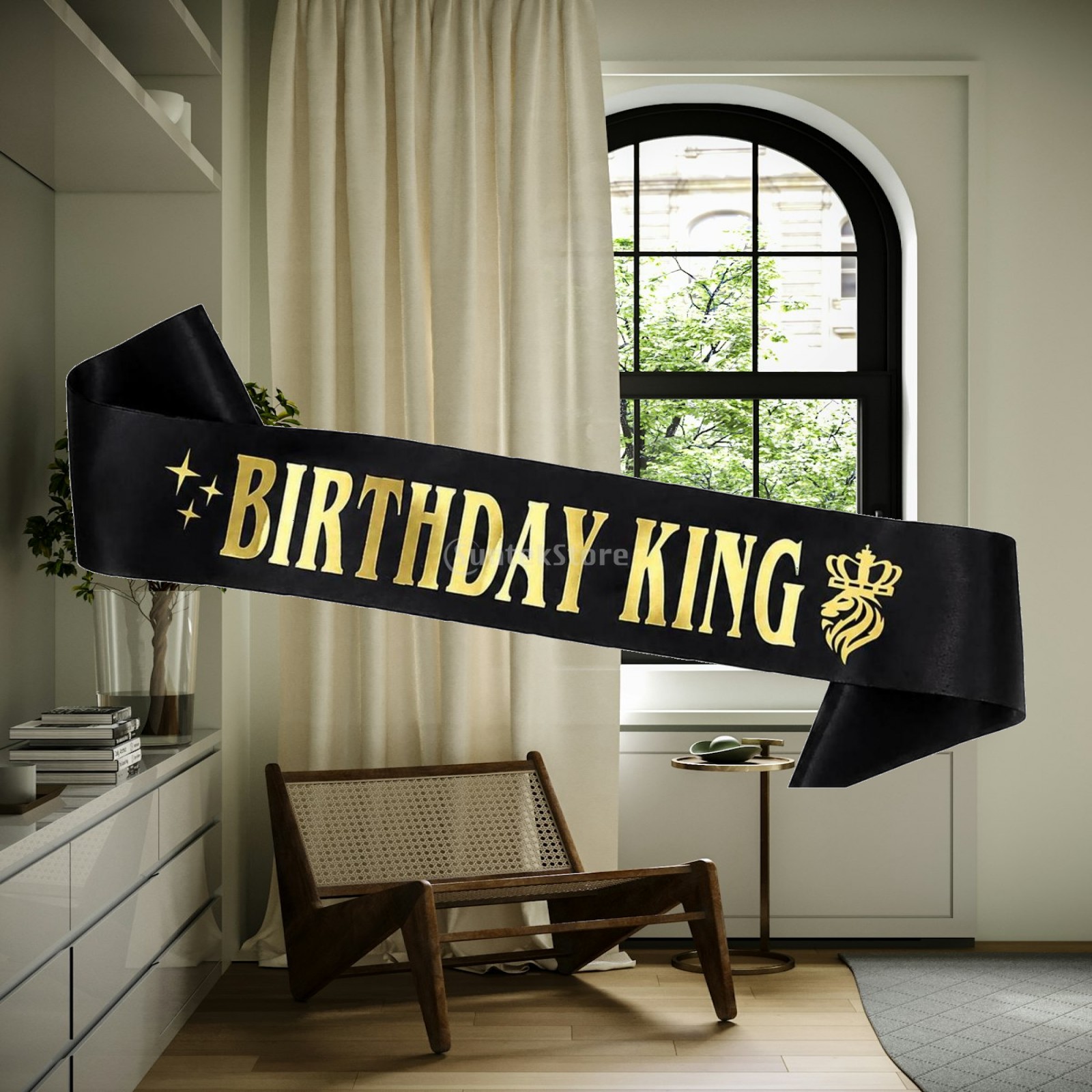 Birthday Sash Glitter - Блестящая праздничная корона, пояс короля на