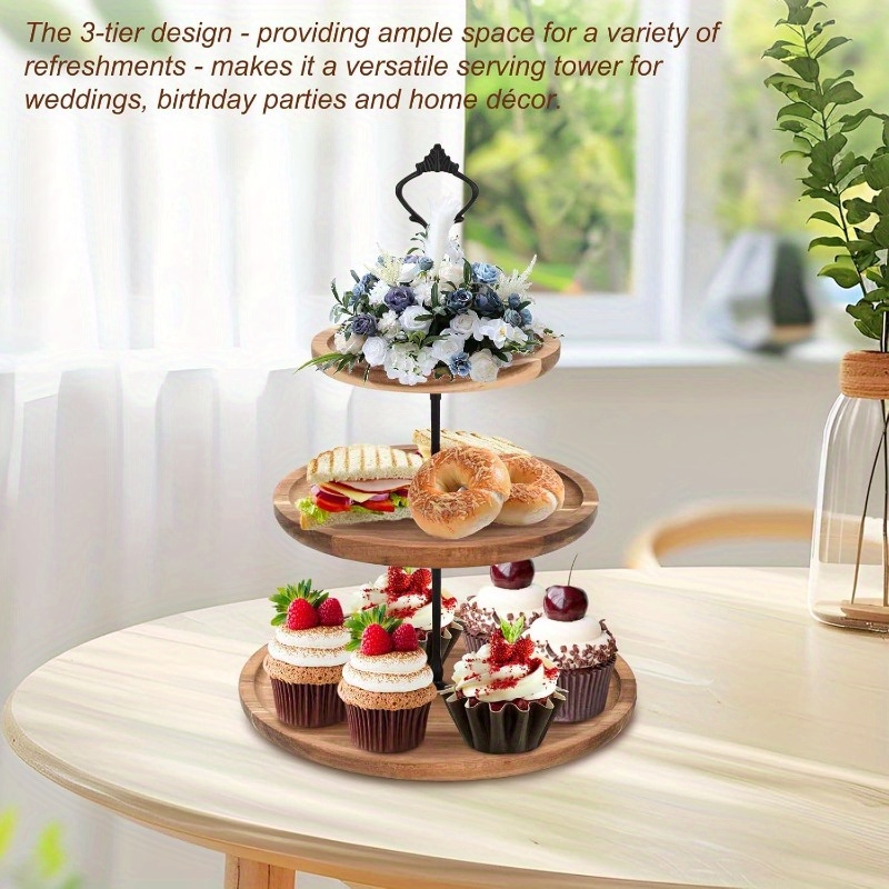 Cupcake Stand Tier - Трехъярусная подставка для торта из дерева