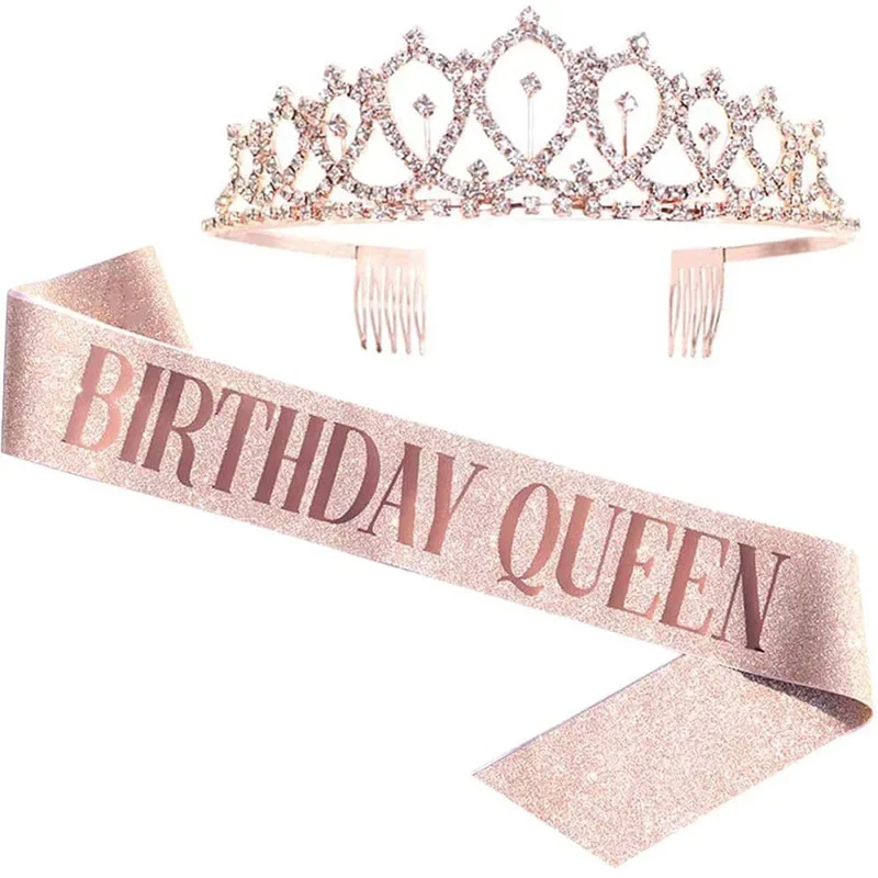 Birthday Sash Glitter - День рождения, королева, корона, девочка, Женская