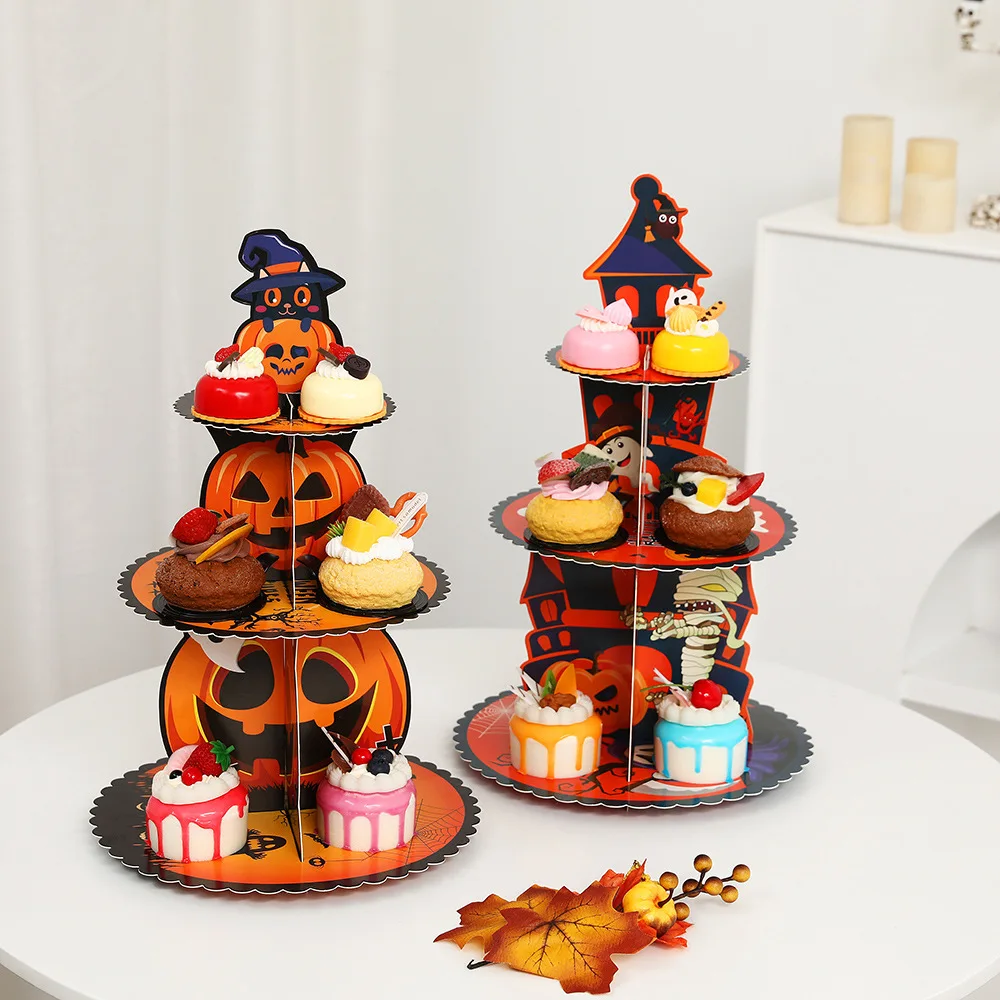 Cupcake Stand Tier - Трехъярусная подставка для десертов на Хэллоуин,
